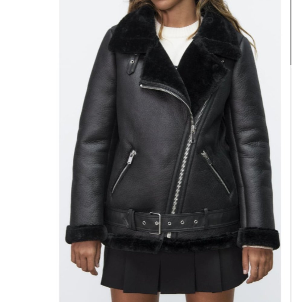 Zara Black Shearling Jacket